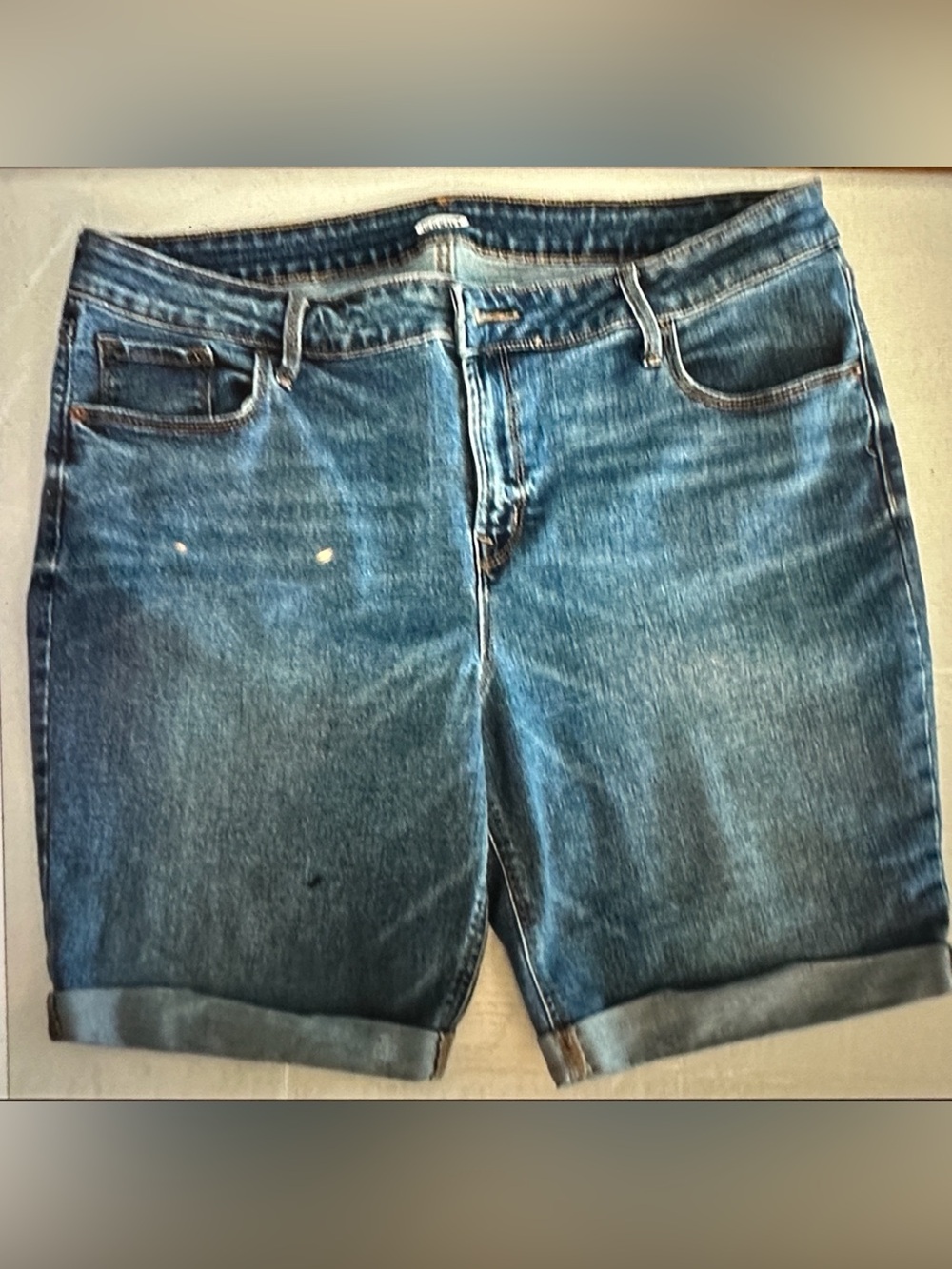 Old Navy Women's Denim Roll-Cuff Shorts in Blue
